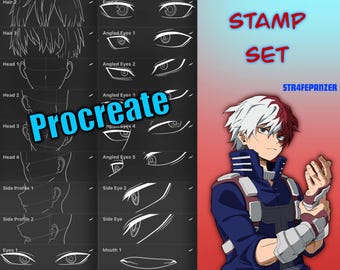Todoroki My Hero Academia Brush Set - Procreate