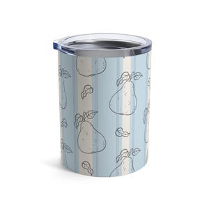 Handritad päronmönstrad tumbler | 280 ml rostfri isolerad dryckesmugg