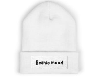 Beanie Mood embroidered cuffed beanie | Classic knit winter hat