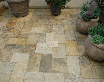Rustic stone flooring tiles and pavers Barre Gray. www.archstonedecor.com