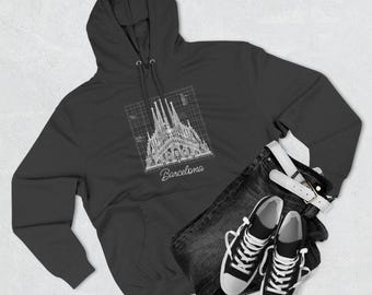 Sagrada Familia Blueprint Kapuzenpullover: Gaudi Architektur