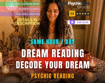 Psychic Reading, Dream Reading, Dream Interpretation, Spiritual Dream Analysis, Subconscious Meaning, Prophetic Dream, Personalized PDF