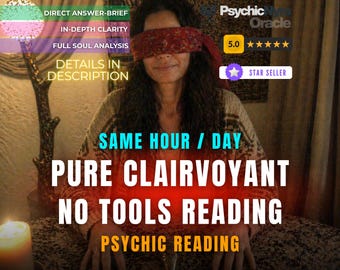 Same Hour Blind Psychic Reading No Tools Reading Clairvoyant Read No Questions Asked Fast Psychic Reading Spiritual Guidance Deep Soul PDF