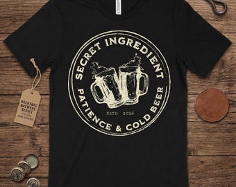 Secret Ingredient Beer Shirt, Beer Lover Gift, Craft Beer Tee, Beer Dad Shirt, Funny Brother Gift, Funny Cooking Gift for Men, Apparel