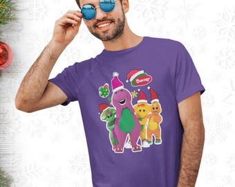 Barney The Dinosaur Christmas Shirt, Birthday Gift, Tshirt Christmas Present, Kid's Tee