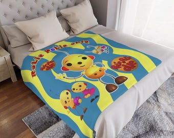 Rolie Polie Olie Throw Blanket, Birthday Gift, Christmas Present, Kid's Cover Blanket