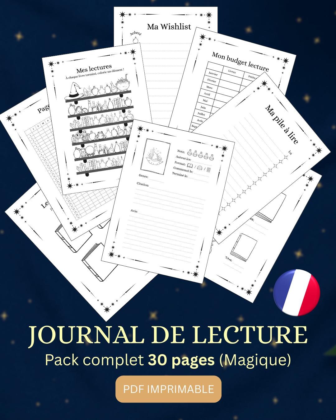 Complete 30-page Printable PDF Pack - Magical Reading Journal - Reading ...