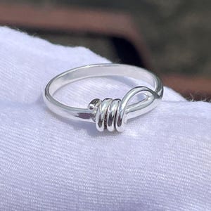 Sterling Silber Liebe Knoten Ring: Minimalist Versprechen Schmuck