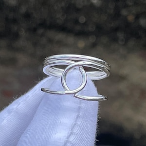 925 Sterling Silver Ring, Knot Ring, Minimalist Love Knot Jewelry, Handmade Modern Statement Ring, Unique Gift for Her, Designer Silver Ring