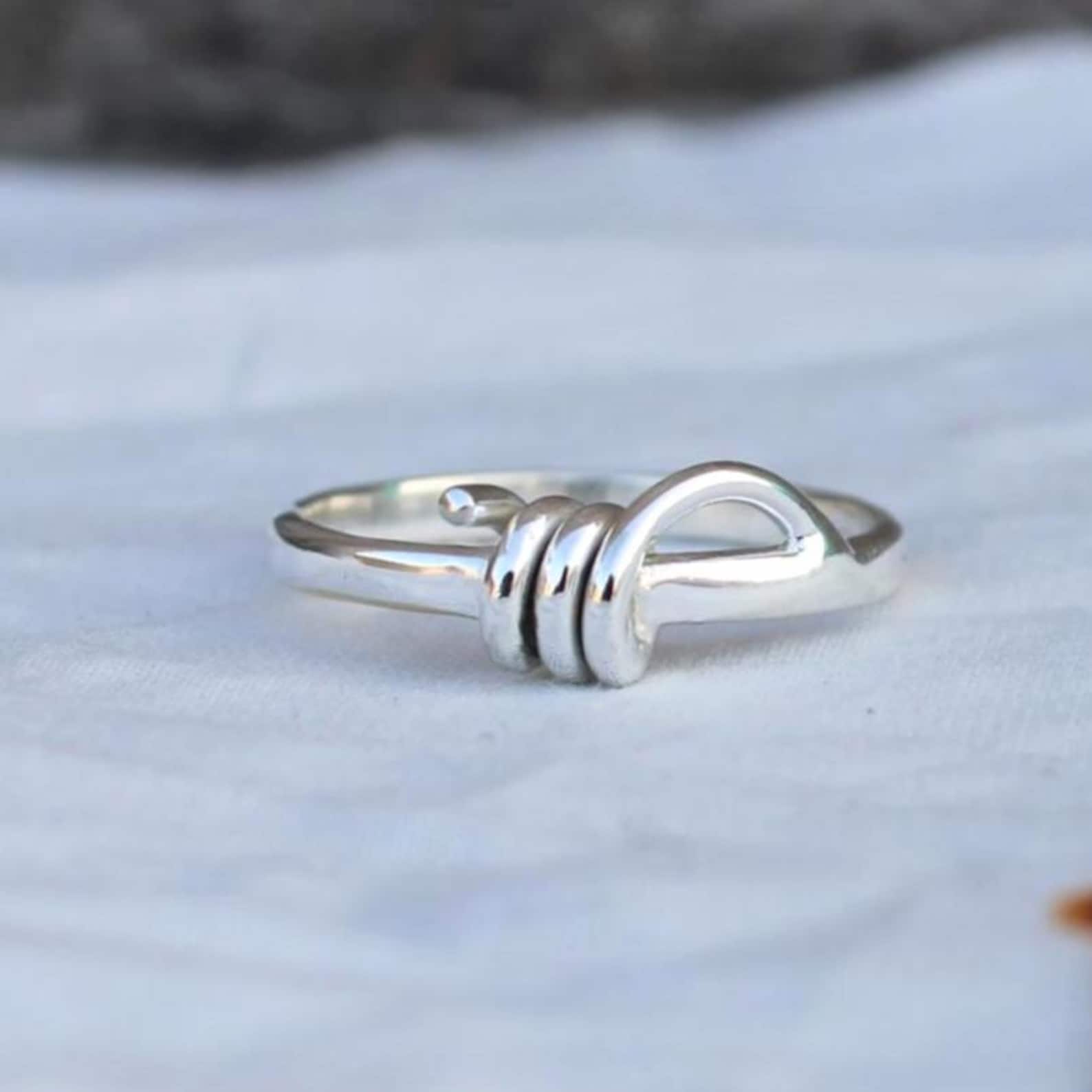 Sterling Silver Love Knot Ring: Handmade Minimalist Jewelry - Etsy UK