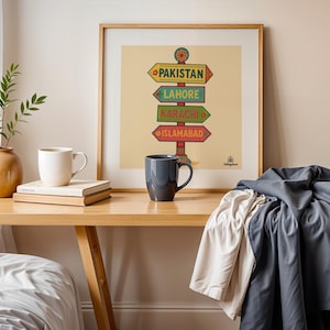 Pakistan Truck Art Signpost Print: Desi Home Decor (Digital Download)