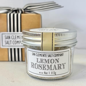 Set de regalo de sal marina con limón y romero – Dúo de sales gourmet – Sal marina artesanal totalmente natural + su elección de sal especial