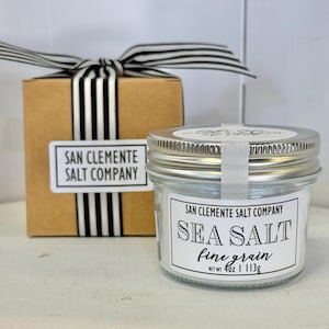 Set de regalo de sal marina de grano fino – Dúo de sal gourmet – Sal de cocina totalmente natural + Sal de acabado artesanal a elegir