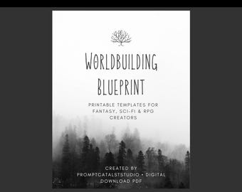 Worldbuilding Blueprint | Printable Templates for Fantasy & Sci-Fi Writers | RPG Worldbuilding PDF