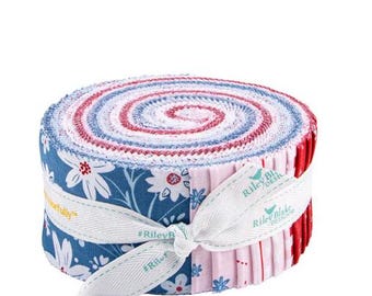 Firework Fields Rolie Polie by Gracey Larson for Riley Blake Designs, Jelly Roll, 2.5 in Wide Fabric Strips