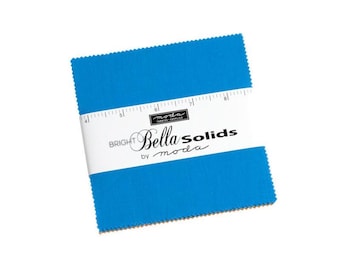 Bright Bella Solids Charm Pack, Moda Fabric, 5" Squares