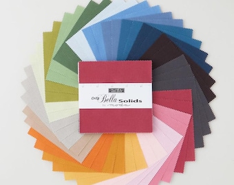 Cozy Bella Solids Charm Pack, Moda Fabric, 5" Squares