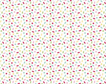 Multi Sprinkles by Doodle Bug Design INC. For Riley Blake Designs, Sprinkle Fabric, by the yard, Gingerbread Kisses