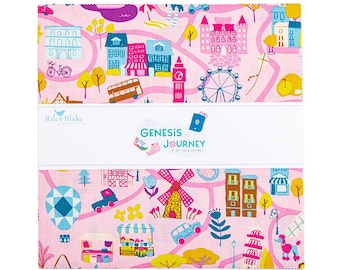 The Genesis of a Journey 10" Stacker by Genesis Hall for Riley Blake Designs, 10" Squares, Layer Cake