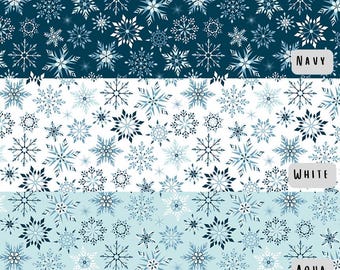 Winter Magic Snowflakes, Winter Magic Fabric Collection, Dani Mogstad, Riley Blake Designs, Fabric By The Yard