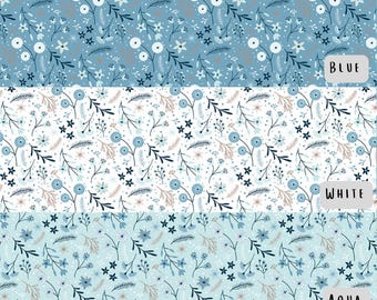 Winter Magic Floral, Winter Magic Fabric Collection, Dani Mogstad, Riley Blake Designs, Fabric By The Yard