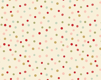 108" Wide Back, Glisten Dots Eggnog, Glisten by Sandy Gervais for Riley Blake Designs, 100% Cotton Quilt Backing