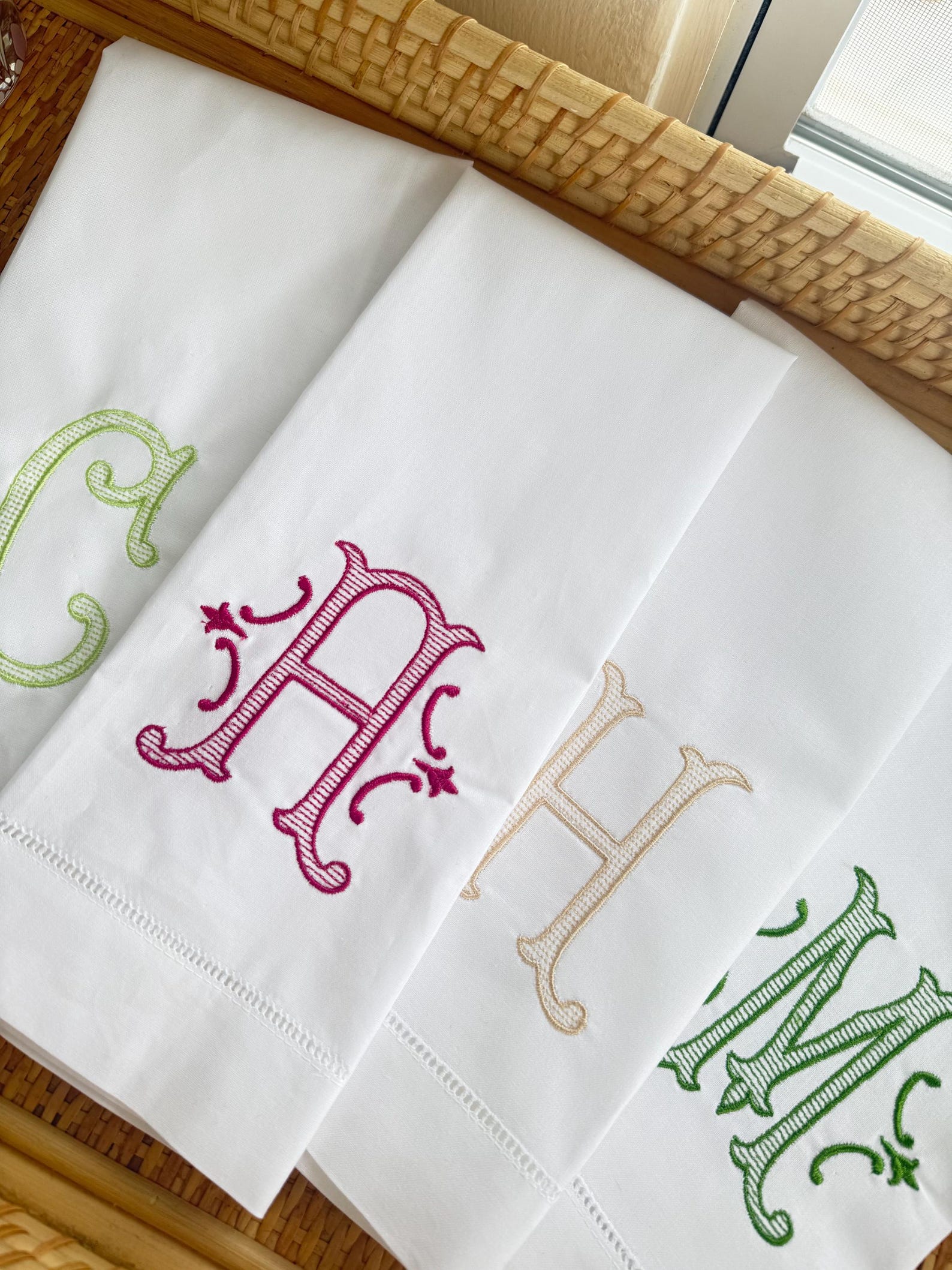 Embroidered tea towel