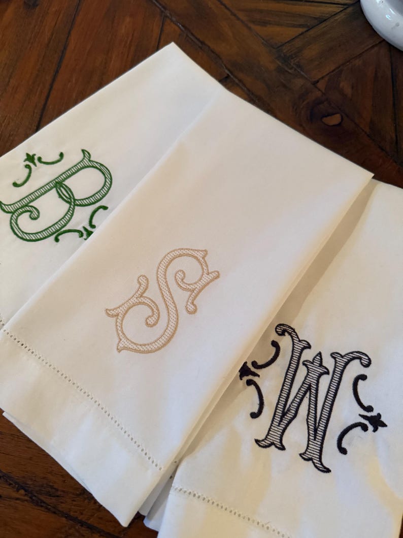 Embroidered tea towel