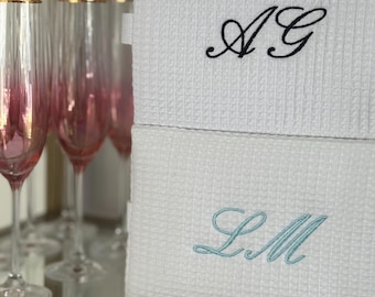 Personalized Embroidered Waffle Makeup Bag: Custom Monogrammed Cosmetic Pouch