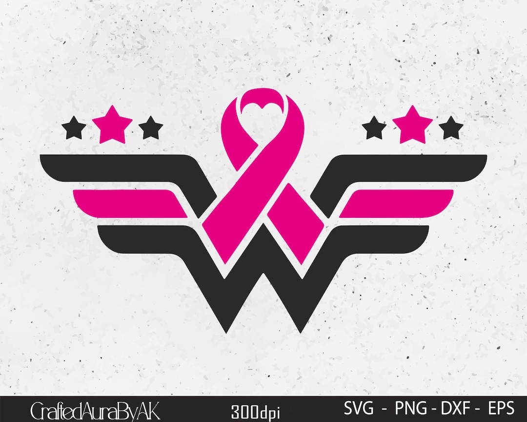 Wonder Woman Breast Cancer Ribbon SVG: Vector Download - Etsy
