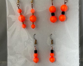 1SL005-Swarovski Neon Beads Earrings. This item is a 1 SNAP LISTING, 1 picture which shows 3 pairs of Swarovski earrings. Wear or Repurpose