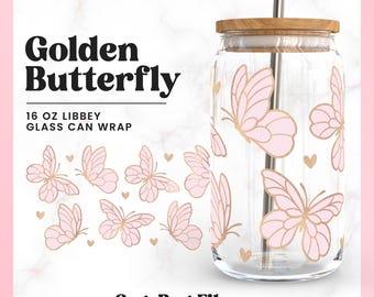Mama Libbey Glass Can 16oz Svg File, Butterfly Cut File for Cricut and ...