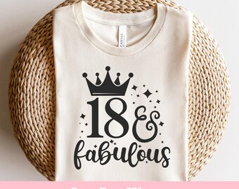 18歳の誕生日の女の子のSVGデザイン（デジタルダウンロード）