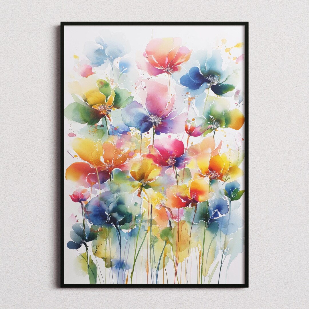 Vibrant Watercolor Floral Print, Floral Prints, Floral Wall Art ...