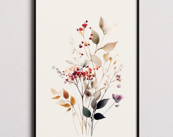 Delicate Flower Print, Wild Flower Print, Wild Flower Art,  Vintage Floral Print, Elegant Flower, Floral Art, Farmhouse Art, CottageCore Art