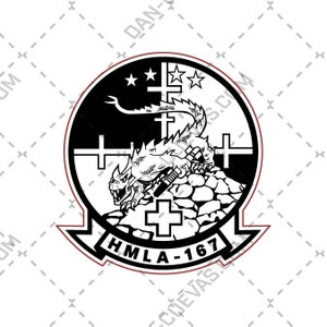 Marine Light Attack Helicopter Squadron 167 (HMLA-167) Instant Download, Ready to Engrave Cut, Decal, Vector, CNC, svg, and pdf files