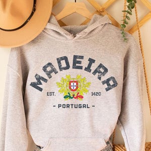 Madeira Hoodie, Madeira T-Shirt, Madeira Vintage Style, Portugal Gift, Madeira Shirt, Portugal Heritage Tee