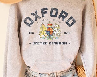Sudadera con capucha de Oxford, camiseta de Oxford, Universidad de Oxford, camiseta de Inglaterra, Reino Unido, camiseta de Oxford, Reino Unido Inglaterra, Oxford