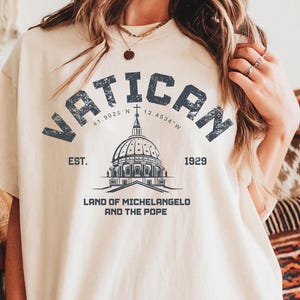バチカン市国Y2KユニセックスTシャツ、バチカン旗Tシャツ、サン
