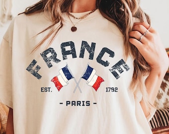 France Comfort Colors tee, France T-Shirt, France Vintage, French Gift, Paris Shirt, French Heritage Tee, France Souvenir, Travel T-Shirt
