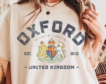 Camiseta Oxford Comfort Colors, camiseta Oxford, Universidad de Oxford, camiseta de Inglaterra, Reino Unido, camisa Oxford, Reino Unido Inglaterra, Oxford