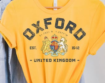Camiseta Oxford, camiseta Oxford, Universidad de Oxford, camiseta de Inglaterra, Reino Unido, camisa Oxford, Reino Unido Inglaterra, Oxford
