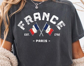France Comfort Colors tee, France T-Shirt, France Vintage, French Gift, Paris Shirt, French Heritage Tee, France Souvenir, Travel T-Shirt