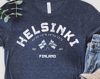 Helsinki Tee, Helsinki shirt, Helsinki Finland, Finland T-Shirt, Finnish Flag, Republic of Finland, Finland