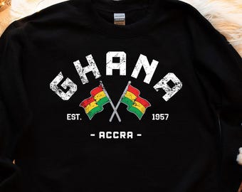 Sudadera de Ghana, camiseta de Ghana, regalo de Ghana, vacaciones en Ghana, recuerdo de Ghana, regalo para un amigo de Ghana, jersey de Ghana
