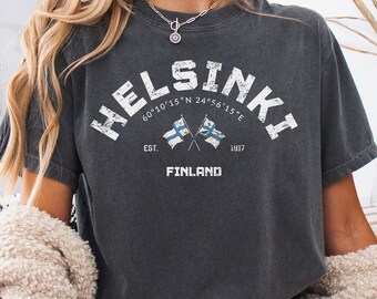 Helsinki Comfort Colors tee, Helsinki shirt, Helsinki Finland, Finland T-Shirt, Finnish Flag, Republic of Finland, Finland