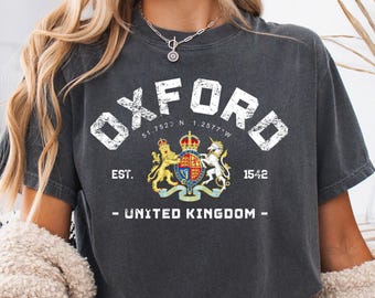 Camiseta Oxford Comfort Colors, camiseta Oxford, Universidad de Oxford, camiseta de Inglaterra, Reino Unido, camisa Oxford, Reino Unido Inglaterra, Oxford