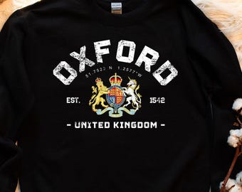 Sudadera Oxford, camiseta Oxford, Universidad de Oxford, camisa de Inglaterra, Reino Unido, camisa Oxford, Reino Unido Inglaterra, Oxford