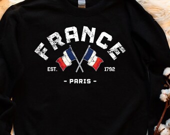 France Sweatshirt, France T-Shirt, France Vintage, French Gift, Paris Shirt, French Heritage Tee, France Souvenir, Travel T-Shirt