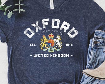 Camiseta Oxford, camiseta Oxford, Universidad de Oxford, camiseta de Inglaterra, Reino Unido, camisa Oxford, Reino Unido Inglaterra, Oxford